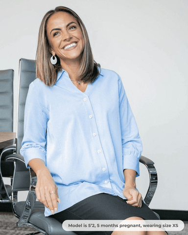 No-Gap Maternity Nursing Button Down Shirt in TENCEL (Regular & Petite) in - Women's Maternity Blouse photo