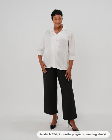 No-Gap Maternity Nursing Button Down Shirt in TENCEL (Regular & Petite) in - Women's Maternity Blouse photo