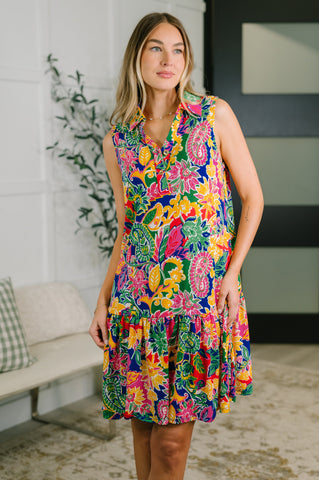 Coral Sands Collared Tank Dress in Floral Paisley in - Womens photo