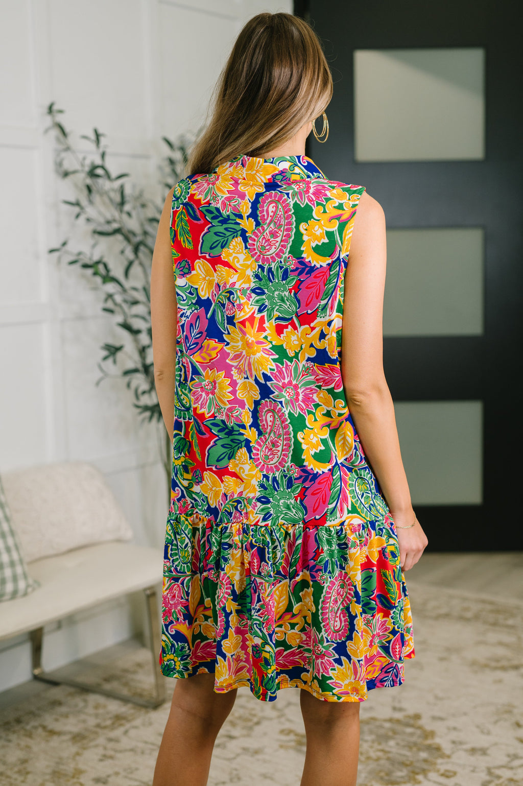 Coral Sands Collared Tank Dress in Floral Paisley in - Womens photo