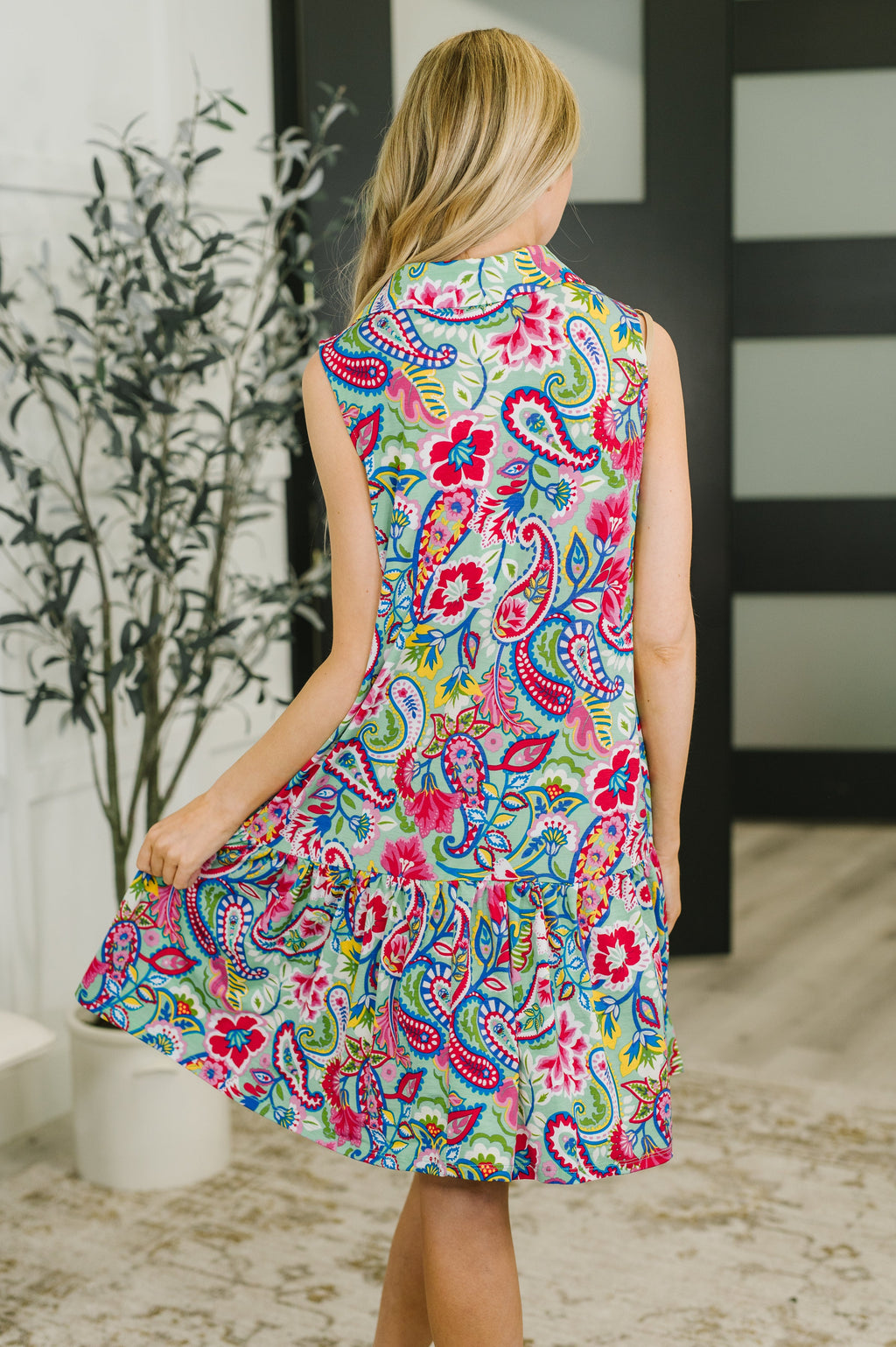 Coral Sands Collared Tank Dress in Light Floral Paisley in - Womens photo