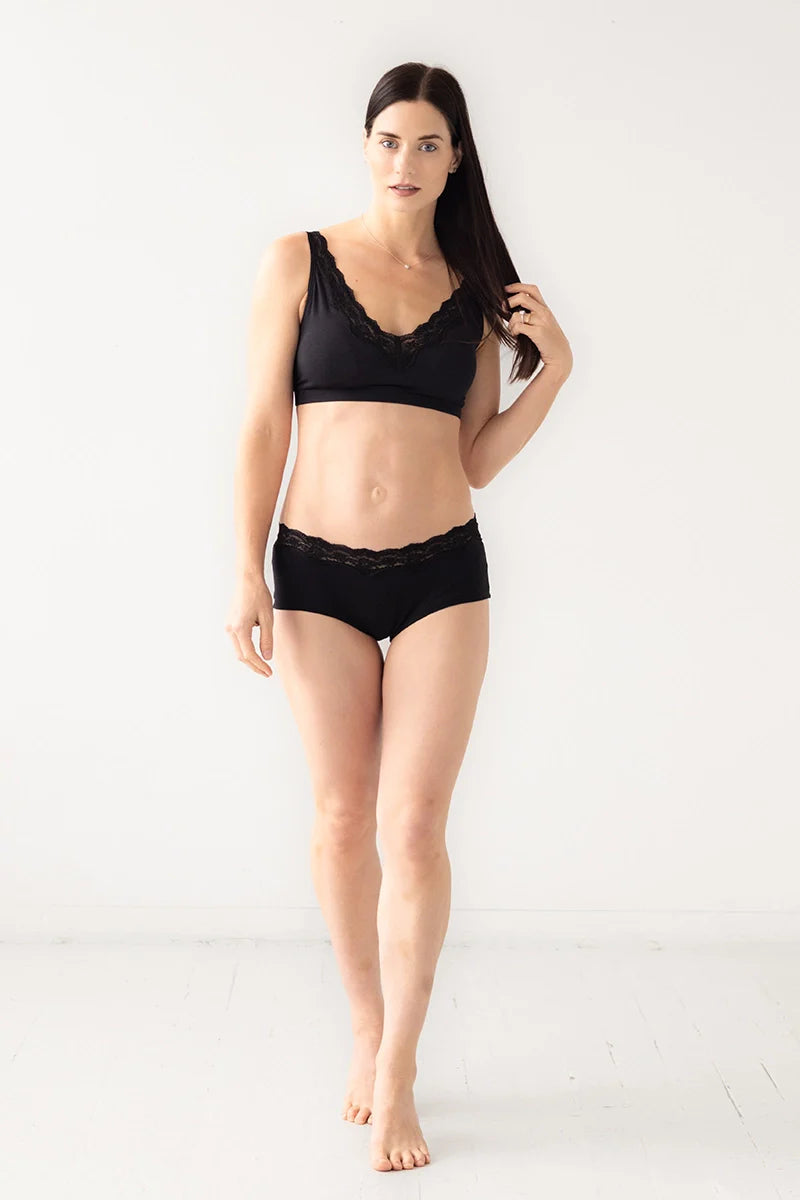 Salua Bikini Panty with Lace Edge in Black - PANTY photo