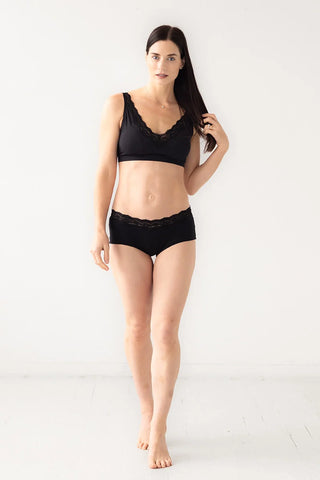 Salua Bikini Panty with Lace Edge in Black - PANTY photo