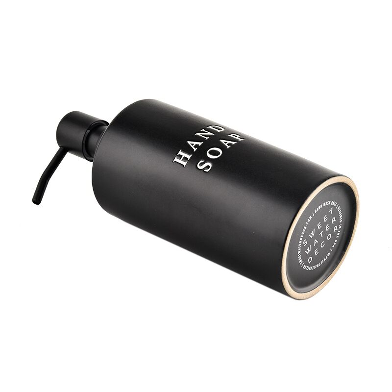 15oz Black Stoneware Hand Soap Dispenser in - Dispensers photo