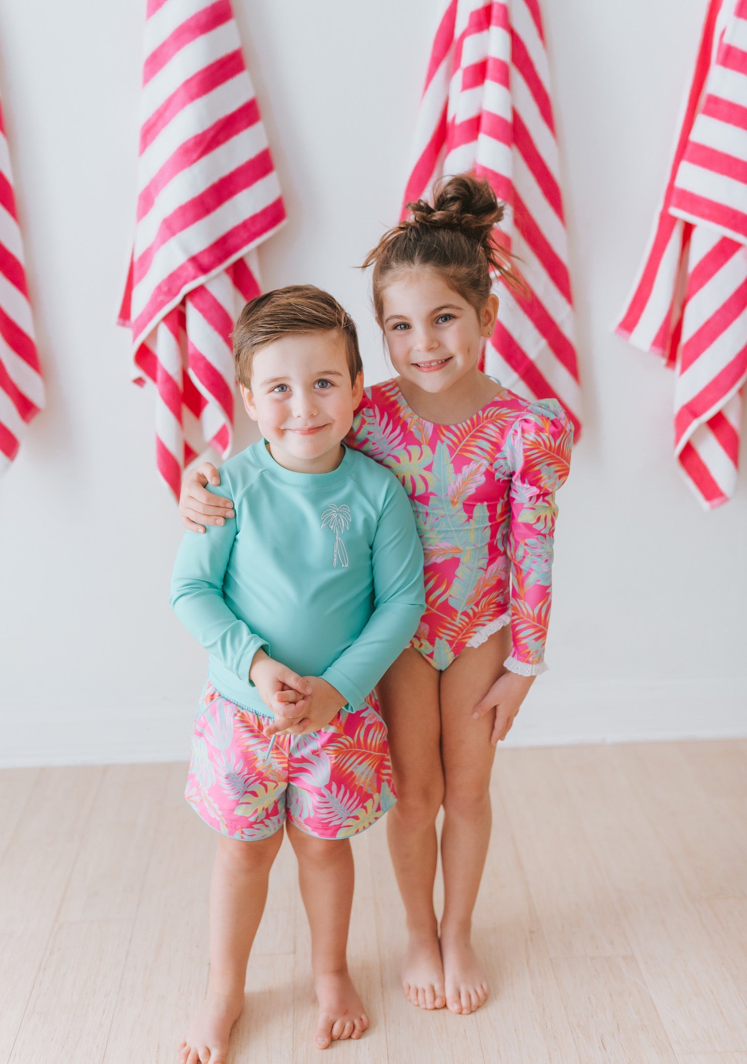 Pink Palm Paradise Swim Shorts