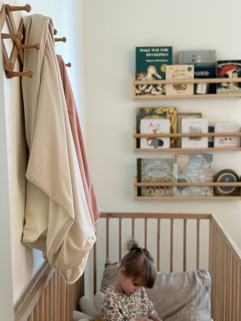 Little Mae & Co. Oat Ribbed Toddler Blanket in - photo