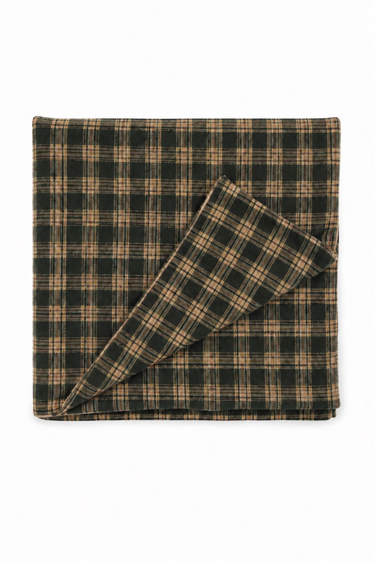 Little Mae & Co. Green Plaid Crib Quilted Blanket -