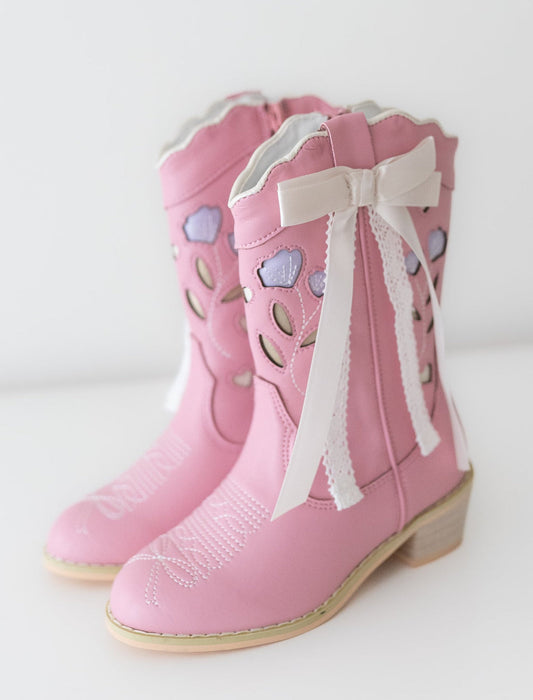 Sweetheart Bow Cowgirl Boots- Pink in - Shoes photo