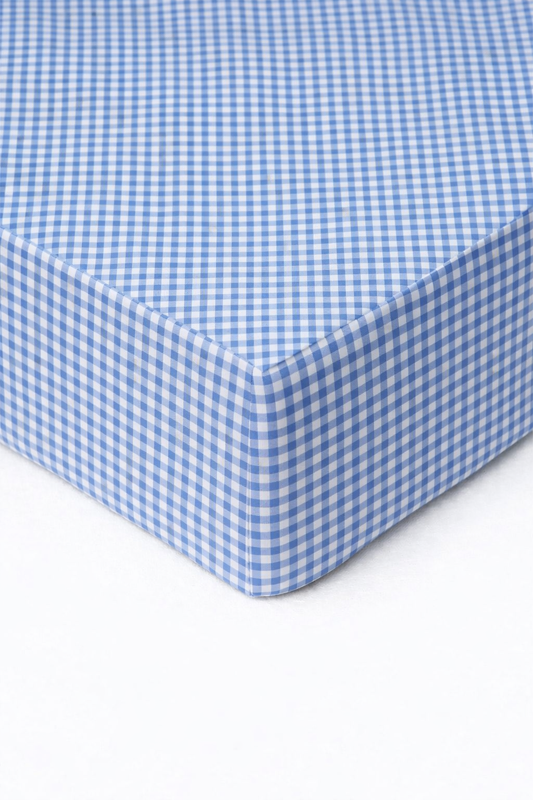Midnight Blue Gingham Crib Sheet in - photo