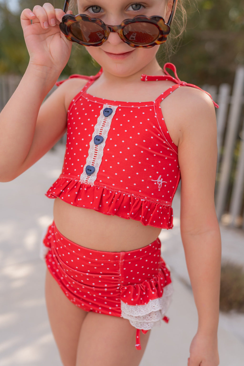 *PREORDER* High Waisted Bikini - Liberty Dot in - 4th of July Collection photo