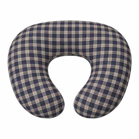 Blue Plaid Ruffle Nursing Pillow Cover in Original Cover No Ruffle - photo