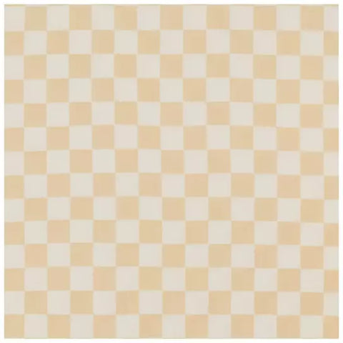 Beige White Checkered Changing Pad Cover