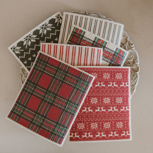 Holiday Pattern Swedish Dishcloths -