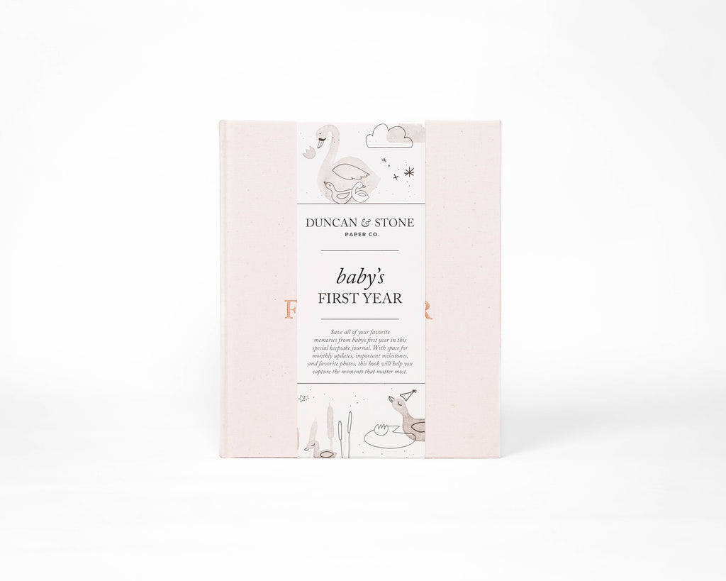 Duncan & Stone Paper Co. Baby's First Year Memory Book in Cream - Baby Gift Sets photo