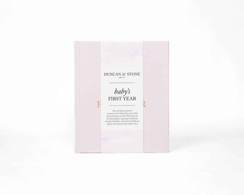 Duncan & Stone Paper Co. Baby's First Year Memory Book in Lilac - Baby Gift Sets photo