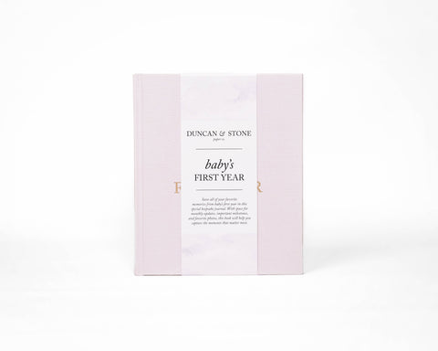 Duncan & Stone Paper Co. Baby's First Year Memory Book in Lilac - Baby Gift Sets photo