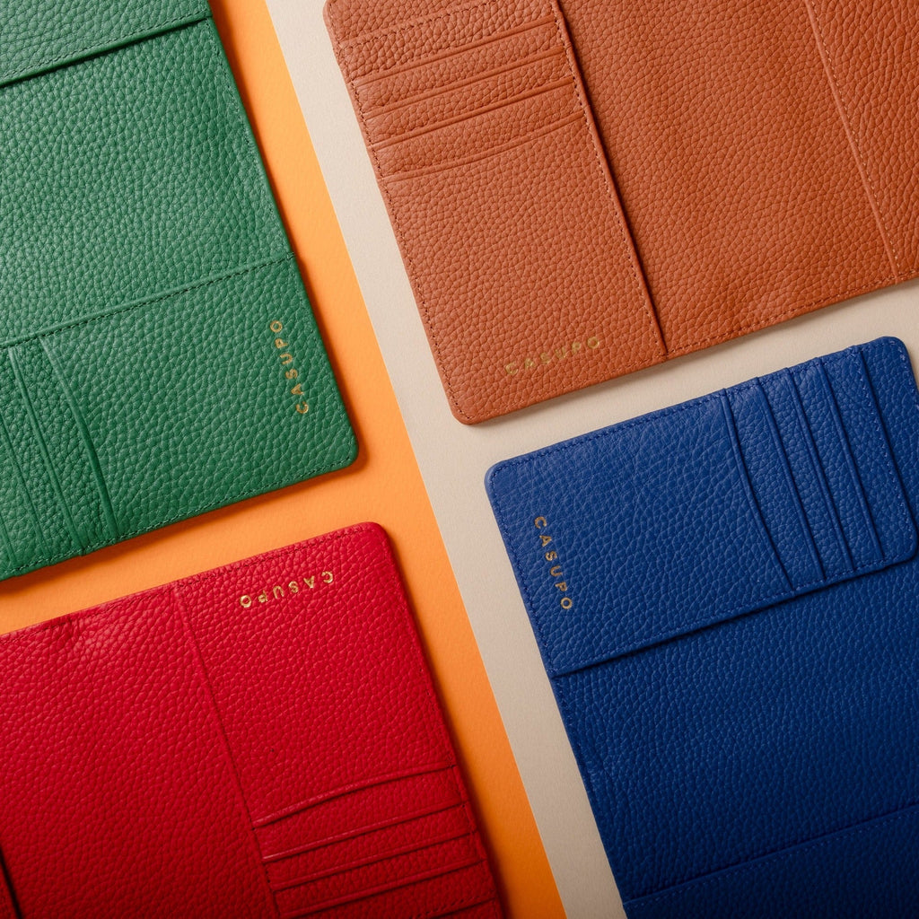 Leather Passport Wallet with RFID - Red in - Small Leather Goods photo