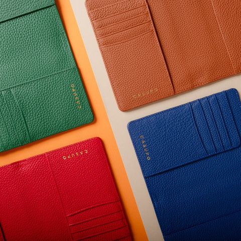 Leather Passport Wallet with RFID - Red in - Small Leather Goods photo