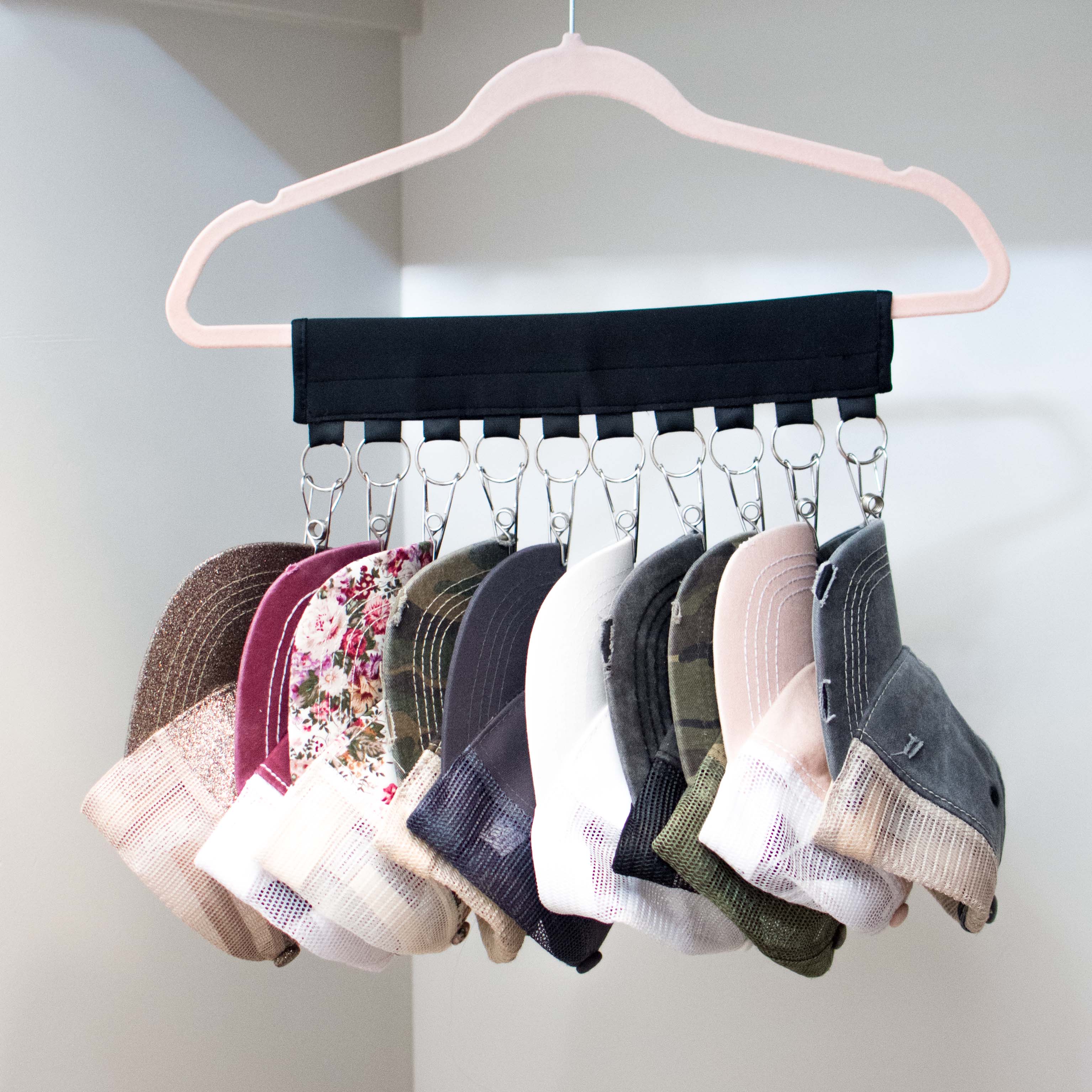 Hat Organizer Hanger Cover in Black - photo