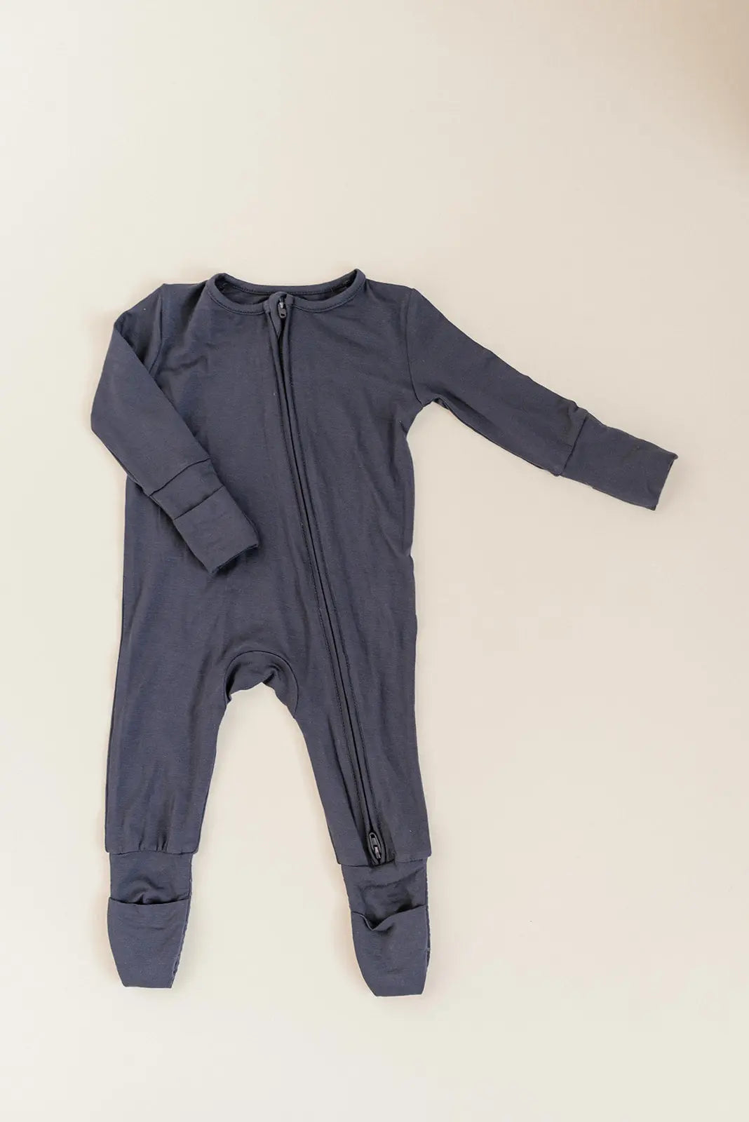 Bamboo Baby Clothes - Convertible Jumpsuit 0-3 Months - Navy Blue in - photo
