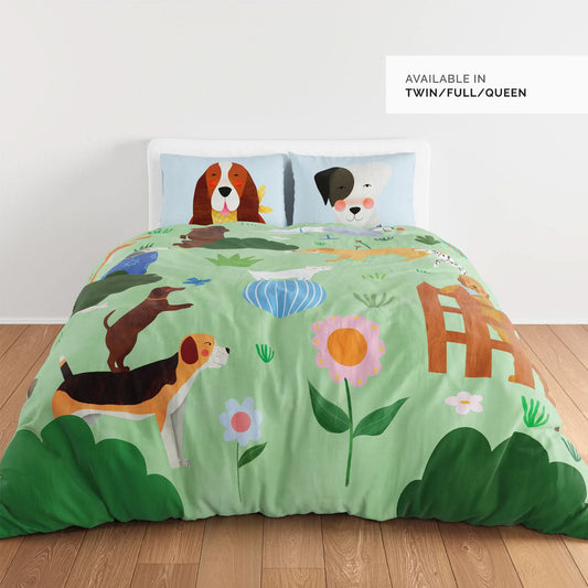 At The Dog Park Duvet & Pillowcase in - Big Kid Bedding photo