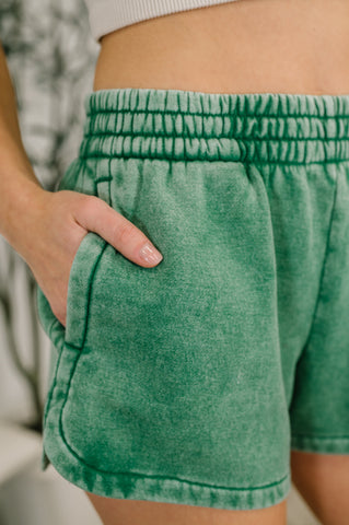 Daily Routine Mineral Wash Shorts in Forest in - Womens photo