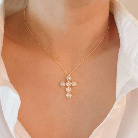 Dainty Sparkle Cross Necklace in - Jewelry photo