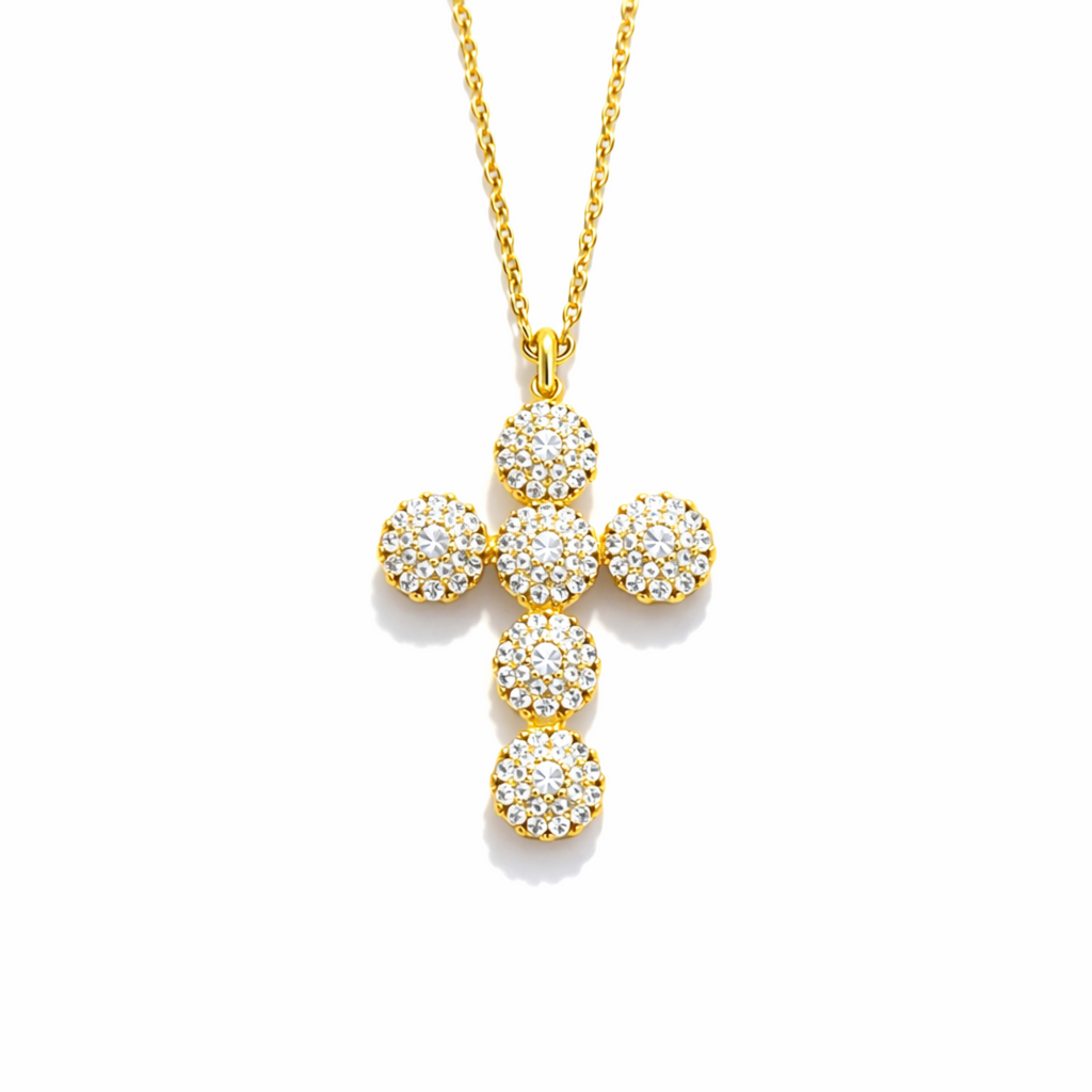 Dainty Sparkle Cross Necklace in - Jewelry photo