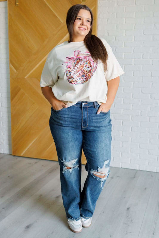 Disco Football Graphic Tee in - Tops photo
