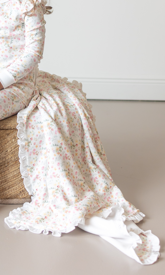 Winter Flowers Pima Cotton Baby Blanket in - Blanket photo