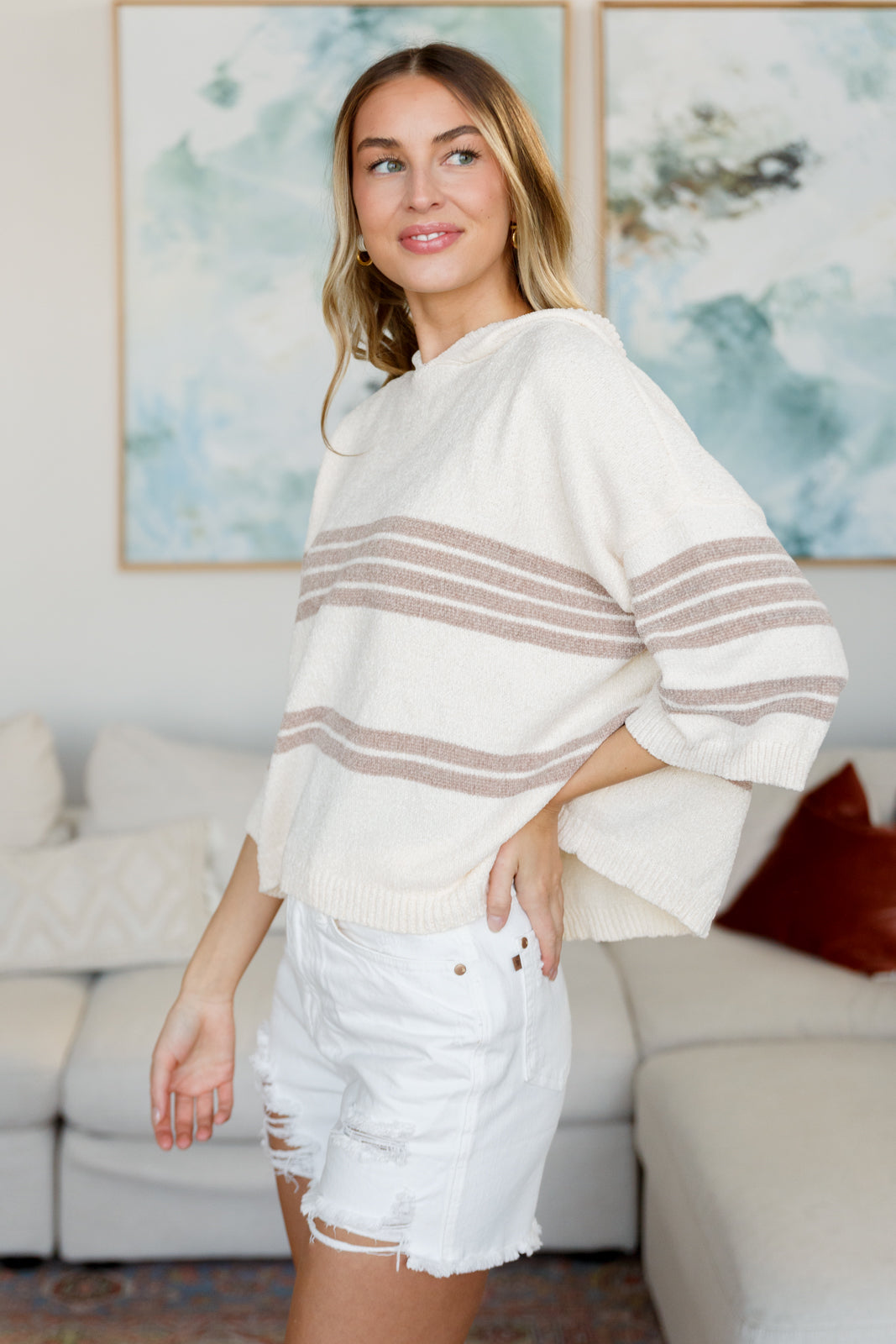 Don't Forget the Cold Foam Striped Hoodie in - Tops photo