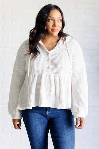 Don't Waffle About Waffle Knit Hoodie in - Tops photo