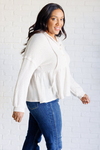 Don't Waffle About Waffle Knit Hoodie in - Tops photo