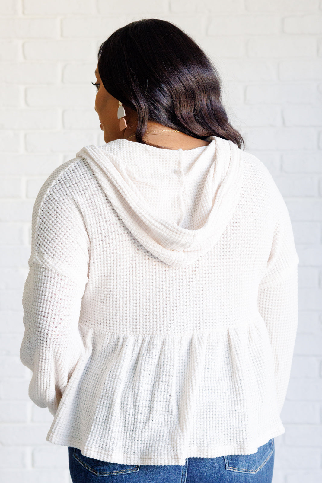 Don't Waffle About Waffle Knit Hoodie in - Tops photo