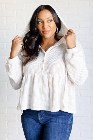 Don't Waffle About Waffle Knit Hoodie in - Tops photo