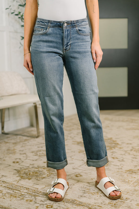 Doris Mid Rise Boyfriend with Adjustable Back Tab + Hollywood WB in - Womens photo