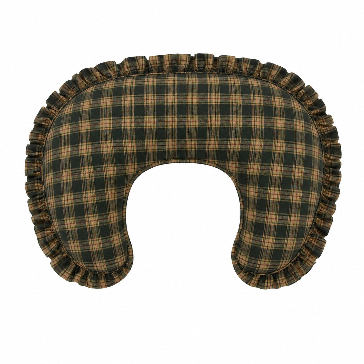 Green Plaid Ruffle Nursing Pillow Cover