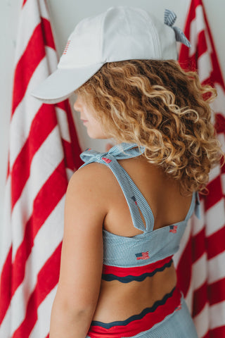 Scalloped High Waisted Bikini - Heritage Flag