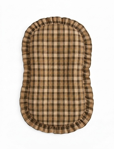 Brown Plaid Ruffle Baby Lounger Cover