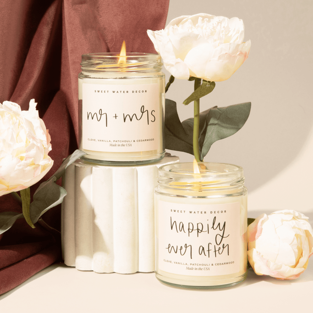 Happily Ever After Soy Candle - Clear Jar - 9 oz (Palo Santo Patchouli) in - Candles photo