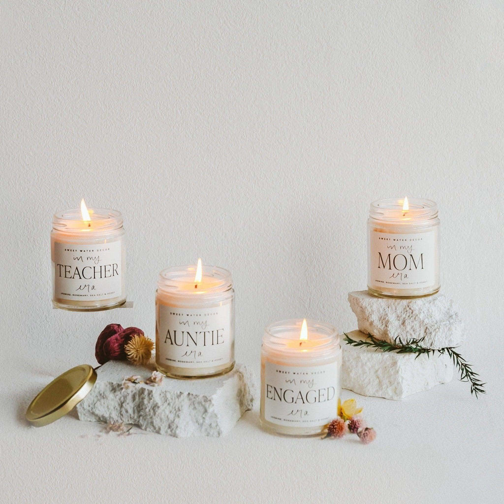 In My Mom Era Soy Candle - Clear Jar - 9 oz (Wildflowers and Salt) - SwagglyLife Home & Fashion