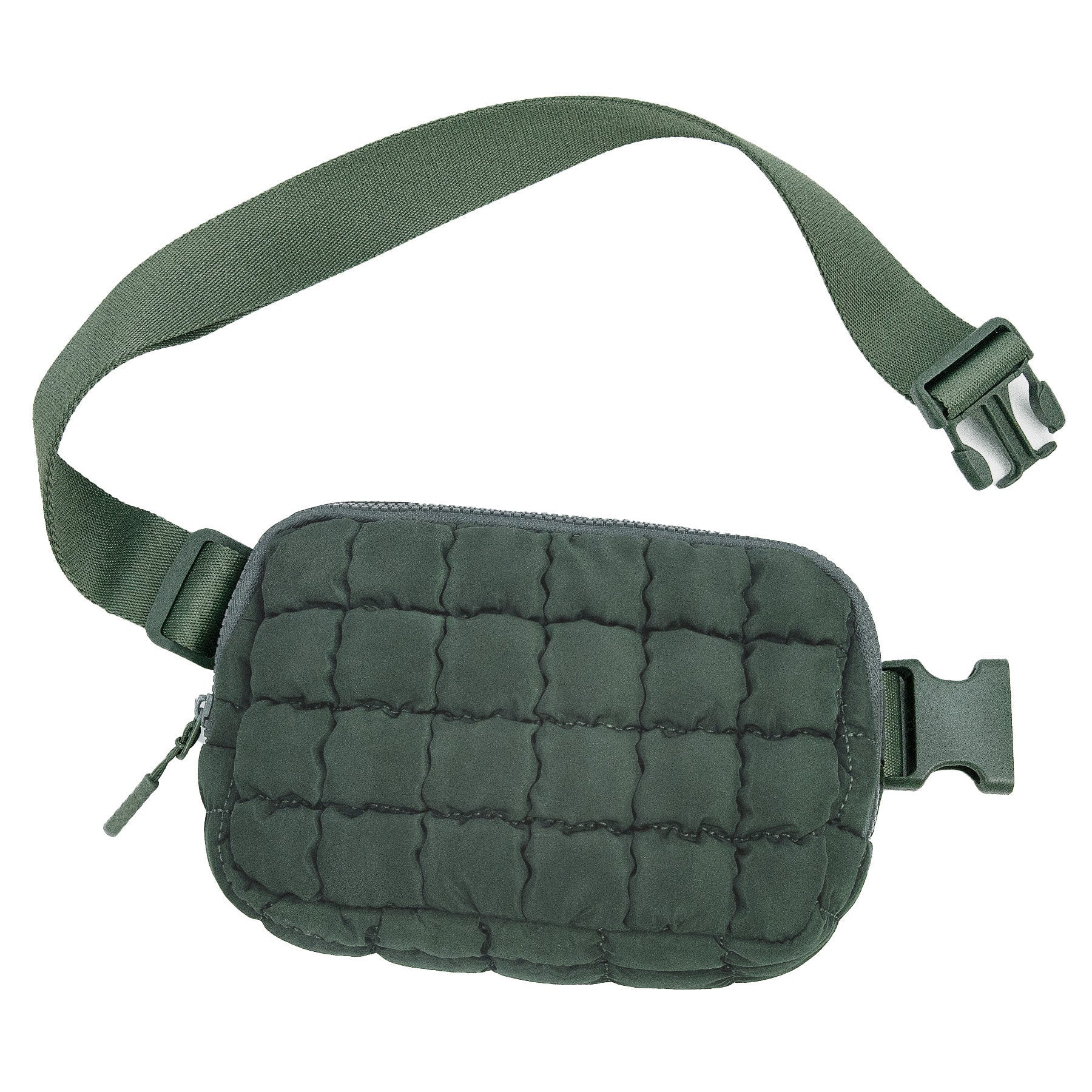 Evyn Quilted Puffer Sling Crossbody Belt Bum Fanny Waist Bag in Eucalyptus - photo