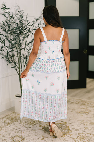 Eager Anticipation Mixed Print Midi Dress in - Womens photo