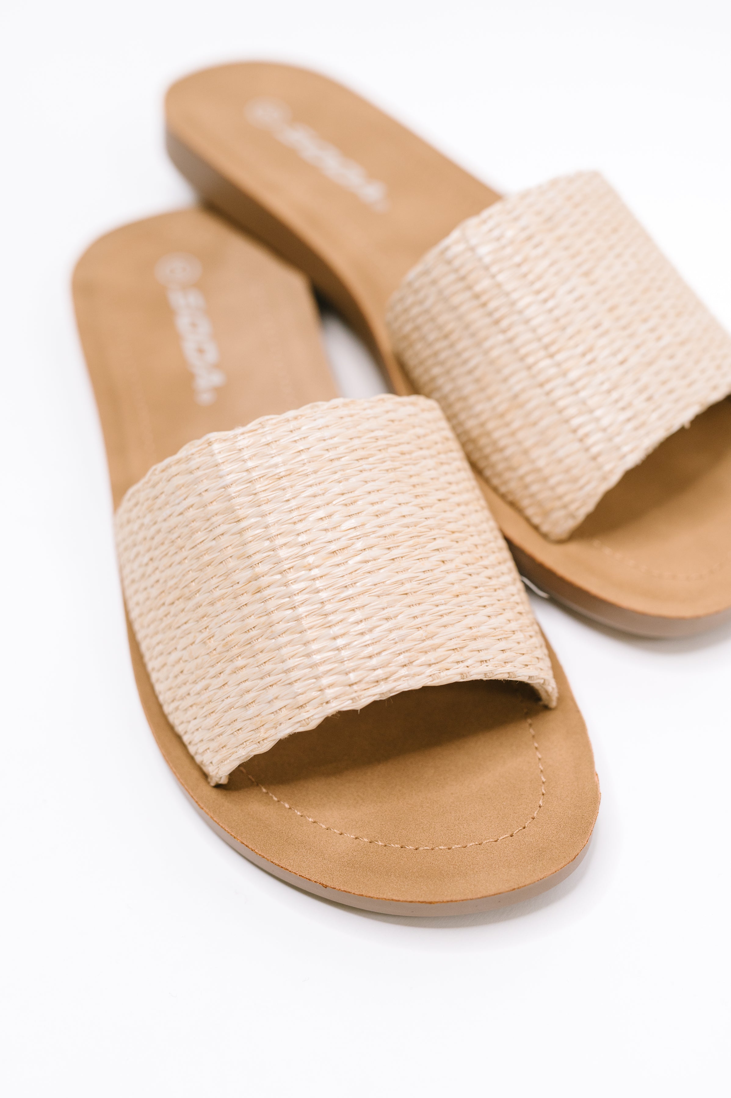 Efron Raffia Woven Slip On Sandal in Bone -