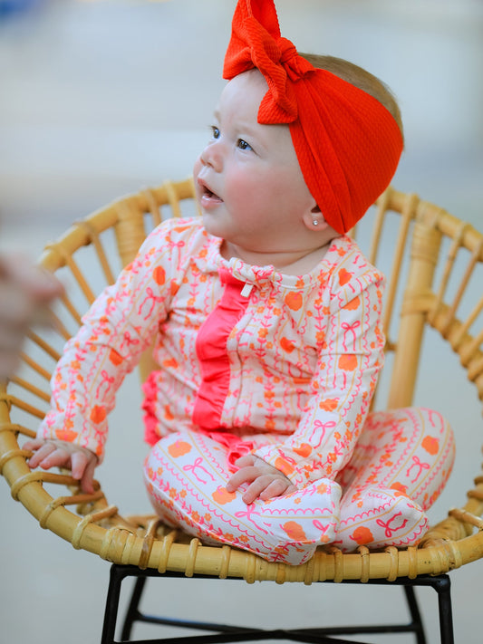 Halloween Thanksgiving Pumpkin Bow Baby Sleeper -
