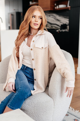 Endless Potential Sherpa Shacket in - Layers photo