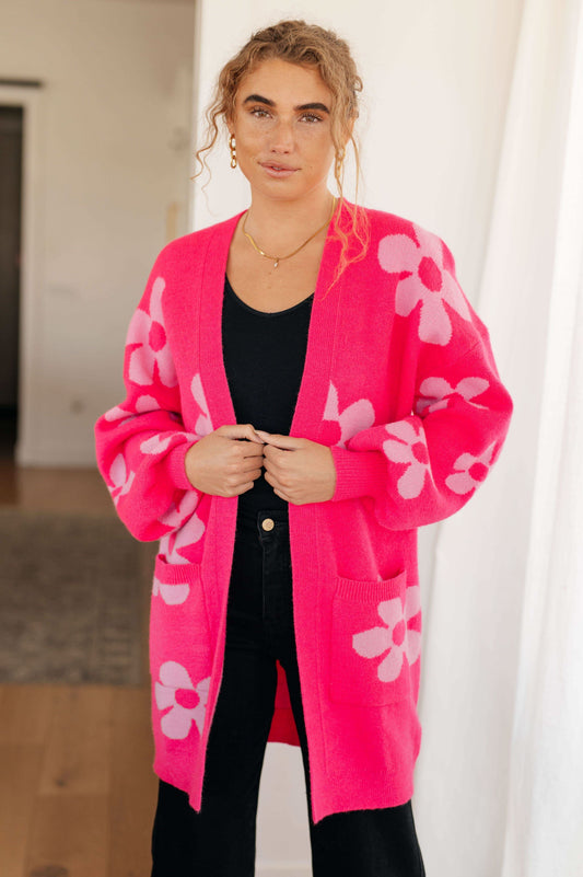 Enough Anyways Floral Cardigan in Pink in - Layers photo