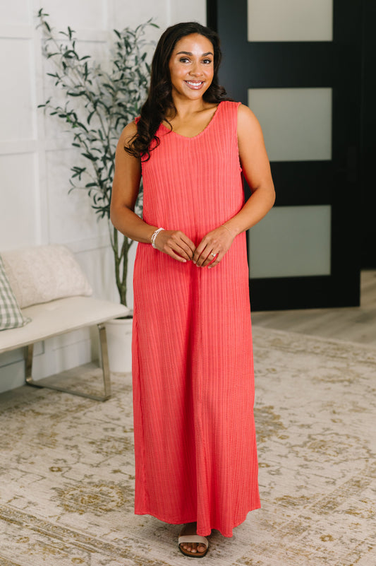 Everything She Wants Sleeveless Maxi Dress in Coral in - Womens photo