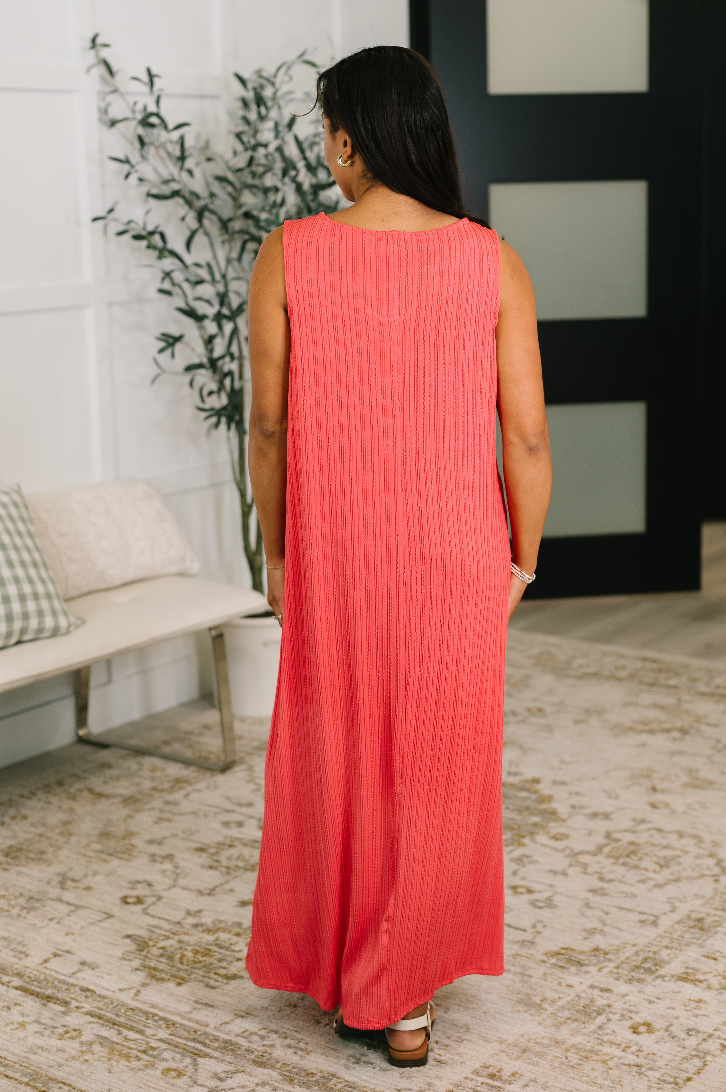 Everything She Wants Sleeveless Maxi Dress in Coral in - Womens photo