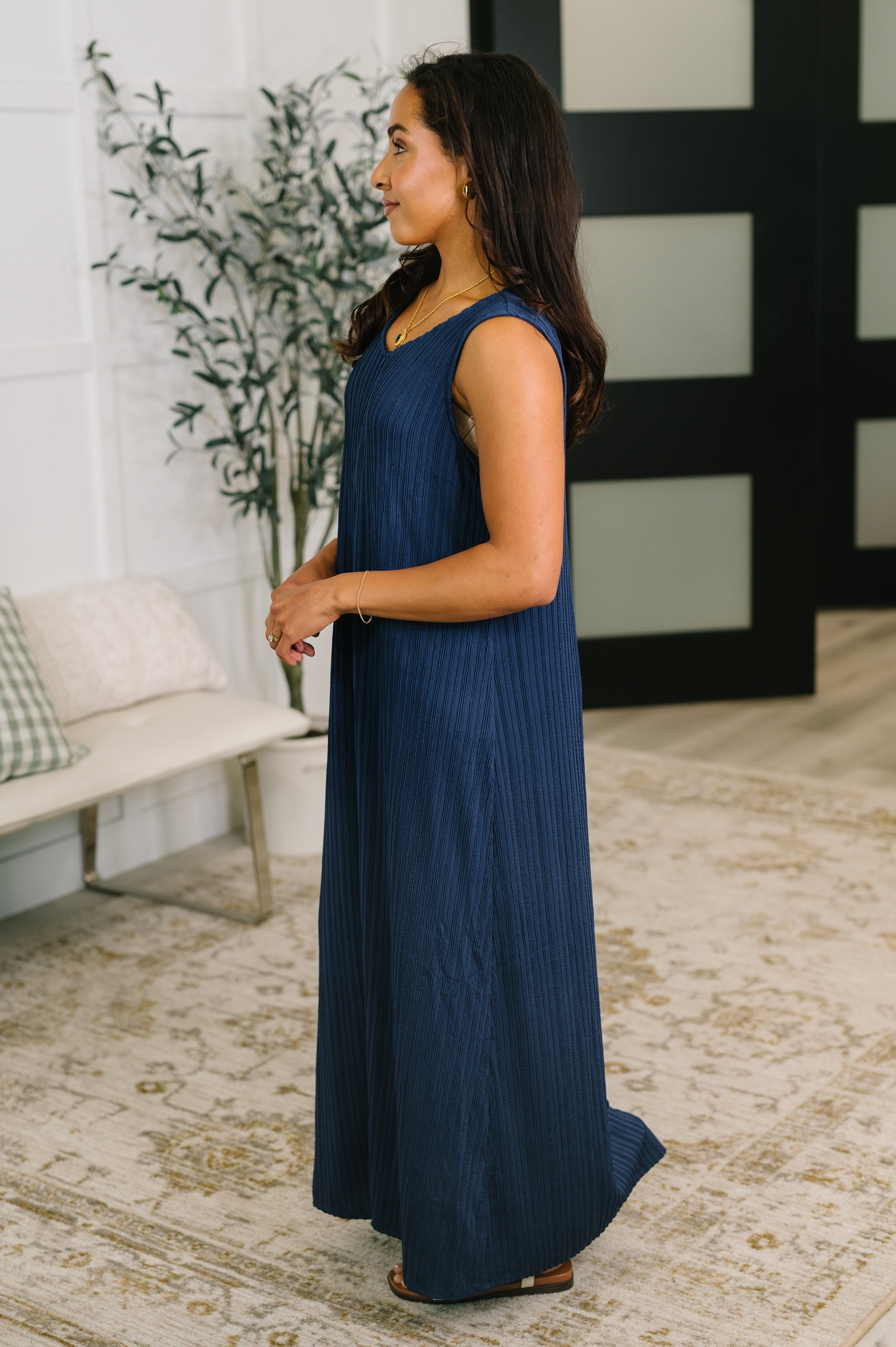 Everything She Wants Sleeveless Maxi Dress in Navy in - Womens photo
